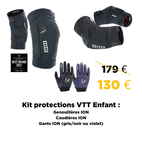 kit protections enfants vtt - gants genouillères coudières