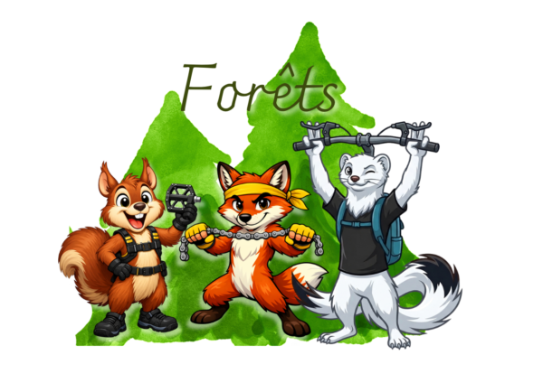 forets cours vtt ecureuil et renard