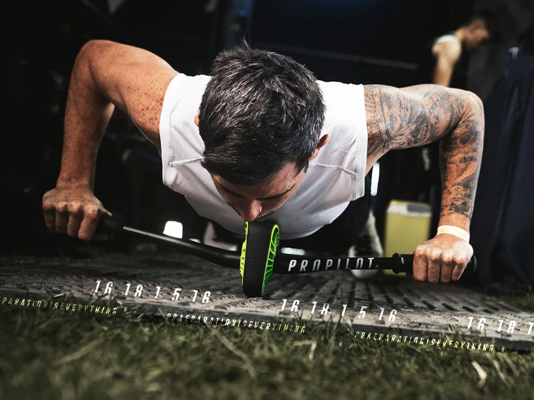 gainage et entrainement physique avec guidon praep pro pilote