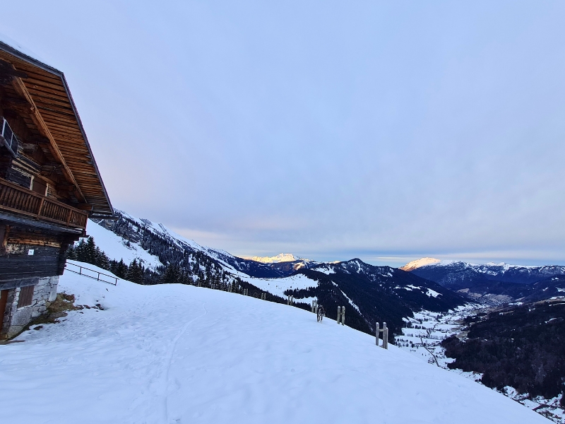velo sur neige randonnée bombardellaz refuge